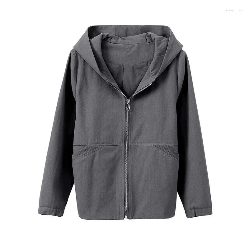 Women's Jackets Women Gray Jacket Spring Autumn Hooded Coat 2022 Loose 4XL Casual Short Windbreaker Outerwear Female
Women's Jackets Women Gray Jacket Spring Autumn Hooded Coat 2022 Loose 4XL Casual Short Windbreaker Outerwear Female