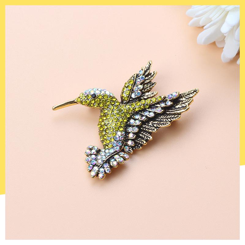 

Brooches Vintage Luxury Hummingbird Brooch Female Animal Pin Fashion Dress Coat Accessories Cute Jewelry Corsage