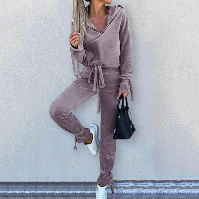 Women' Two Piece Pants 2Pcs/Set Women Sweatshirt Set Autumn Winter Hoodie Long Sleeves Elastic Waist Pockets Fitness Outfit For Daily, Brown
Women' Two Piece Pants 2Pcs/Set Women Sweatshirt Set Autumn Winter Hoodie Long Sleeves Elastic Waist Pockets Fitness Outfit For Daily, Brown