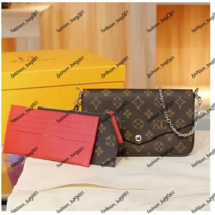 Genuine leather 3pcs Luxurys Designers Bags Purse Louisei Women Fashion Monogrames Multi POCHETTE FELICIE Crossbody M64064, 123 
Genuine leather 3pcs Luxurys Designers Bags Purse Louisei Women Fashion Monogrames Multi POCHETTE FELICIE Crossbody M64064, 123