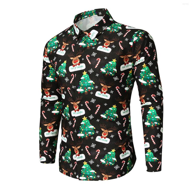 Men' Casual Shirts Men Autumn And Winter Christmas Long Sleeve Button Turn-Down Collar Fashion Printing Blouses, Black
Men' Casual Shirts Men Autumn And Winter Christmas Long Sleeve Button Turn-Down Collar Fashion Printing Blouses, Black