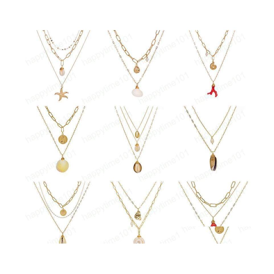 Pendant Necklaces Gold Chain Shell Necklace Designer Starfish Mtilayer Stackable Necklaces Fashion Hip Hop Jewelry Drop Ship Deliver Dheqj
Pendant Necklaces Gold Chain Shell Necklace Designer Starfish Mtilayer Stackable Necklaces Fashion Hip Hop Jewelry Drop Ship Deliver Dheqj