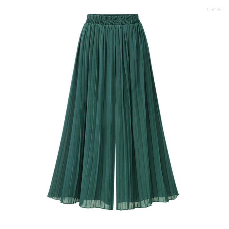 Women's Pants Women's Fashion Wide-leg Women Trousers Boho Style Solid Color Pleated Drape Chiffon Summer Skirt, Green
Women's Pants Women's Fashion Wide-leg Women Trousers Boho Style Solid Color Pleated Drape Chiffon Summer Skirt, Green