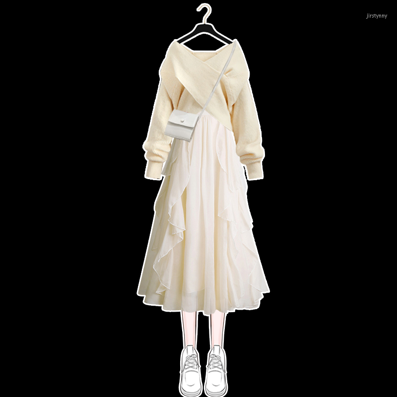 Work Dresses Spring Women' Dress Set Knitted V-neck Cross Loose Sweater Ruffles Slip Sets Suit Two Piece Outfit, 6722 sweater only p
Work Dresses Spring Women' Dress Set Knitted V-neck Cross Loose Sweater Ruffles Slip Sets Suit Two Piece Outfit, 6722 sweater only p
