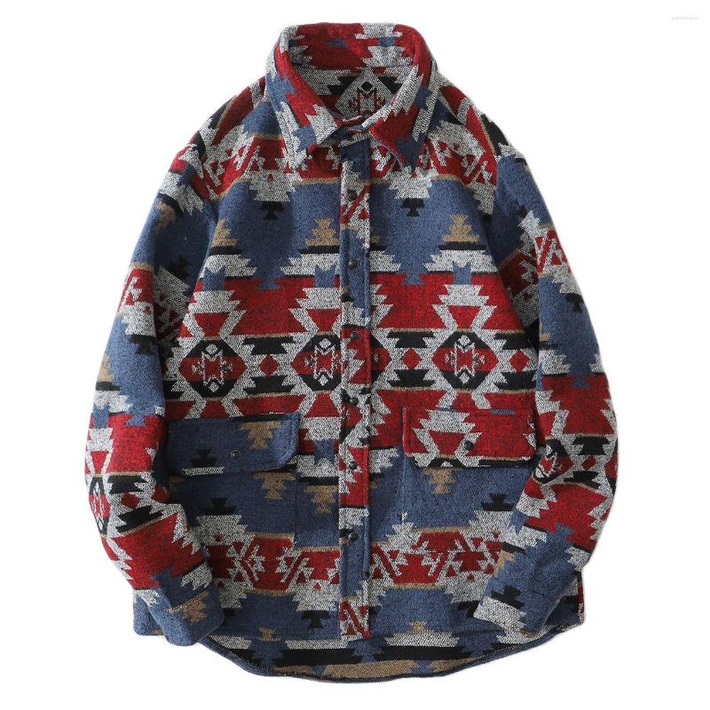 Men' Casual Shirts Retro Diamond Long Sleeve Shirt Men Harajuku National Style Knitted Streetwear Color Block Snap Button Autumn Cotton, Blue
Men' Casual Shirts Retro Diamond Long Sleeve Shirt Men Harajuku National Style Knitted Streetwear Color Block Snap Button Autumn Cotton, Blue