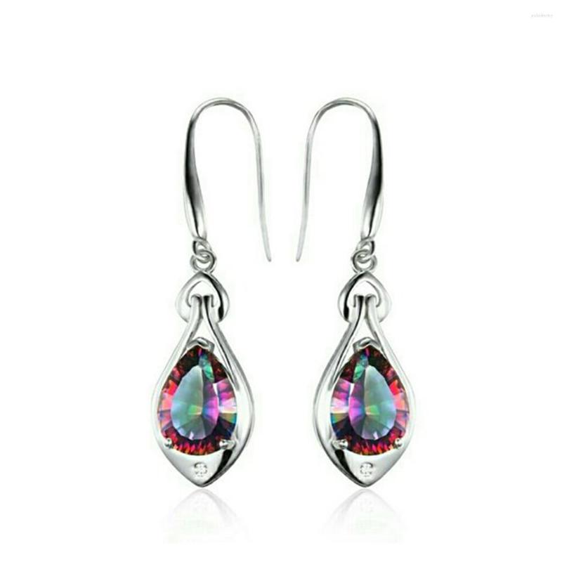 Dangle Earrings Selling Beautiful 925 Sterling Silver Rainbow Mystic Topaz Drop Woman For Gift
Dangle Earrings Selling Beautiful 925 Sterling Silver Rainbow Mystic Topaz Drop Woman For Gift