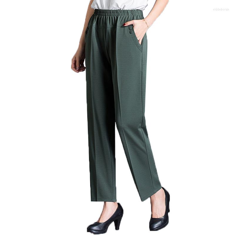 Women's Pants Women's Trousers Spring Summer Thin Straight Middle-aged And Elderly Women With Elastic Waist Nine Points Casual, Green
Women's Pants Women's Trousers Spring Summer Thin Straight Middle-aged And Elderly Women With Elastic Waist Nine Points Casual, Green