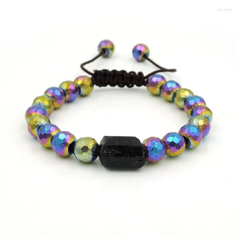 Strand 10mm Titanium Rainbow/Blue/Gold Hematite Faceted Round Beads & Tourmaline Point DIY Centipede Knot
Strand 10mm Titanium Rainbow/Blue/Gold Hematite Faceted Round Beads & Tourmaline Point DIY Centipede Knot