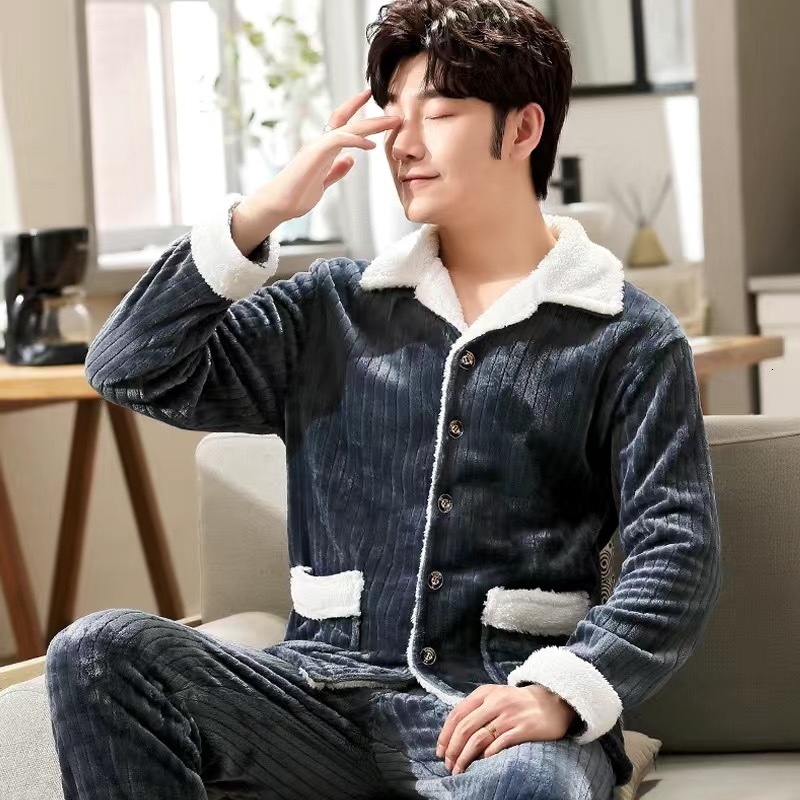 Men's Sleepwear Men Winter Thick Coral fleece Pajamas set Warm Soft pijama hombre Pijama Couple Homme Nightwear Pyjamas MSJ01 221202, Blue chain y813
Men's Sleepwear Men Winter Thick Coral fleece Pajamas set Warm Soft pijama hombre Pijama Couple Homme Nightwear Pyjamas MSJ01 221202, Blue chain y813