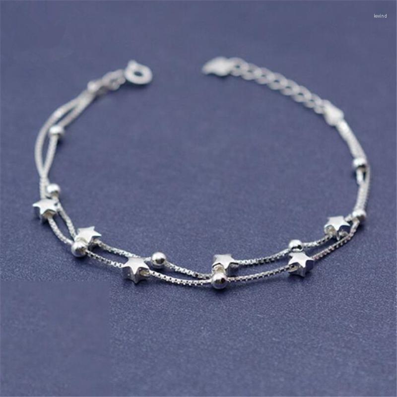Charm Bracelets 925 Sterling Silver Fashion Multi-layer Five-pointed Star Beads Simple Chain For Women Party Gifts Fine Jewelry
Charm Bracelets 925 Sterling Silver Fashion Multi-layer Five-pointed Star Beads Simple Chain For Women Party Gifts Fine Jewelry