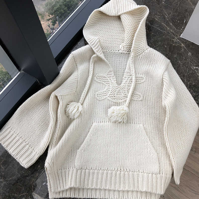 Women's Jacket Sweater Coat Cell 22FW Celebrity 930g Thick Needle Warm Loose Style Pullover Hooded Casual WearElegant Class FBPK, Milky white
Women's Jacket Sweater Coat Cell 22FW Celebrity 930g Thick Needle Warm Loose Style Pullover Hooded Casual WearElegant Class FBPK, Milky white