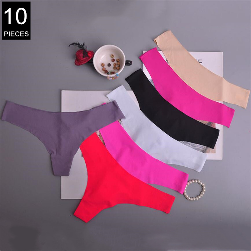 Women's Panties 10 PcsPack Seamless Ice Silk Micro Thong Women Sexy String Female Underpants Lowrise Sports Underwear 221202, Multi
Women's Panties 10 PcsPack Seamless Ice Silk Micro Thong Women Sexy String Female Underpants Lowrise Sports Underwear 221202, Multi