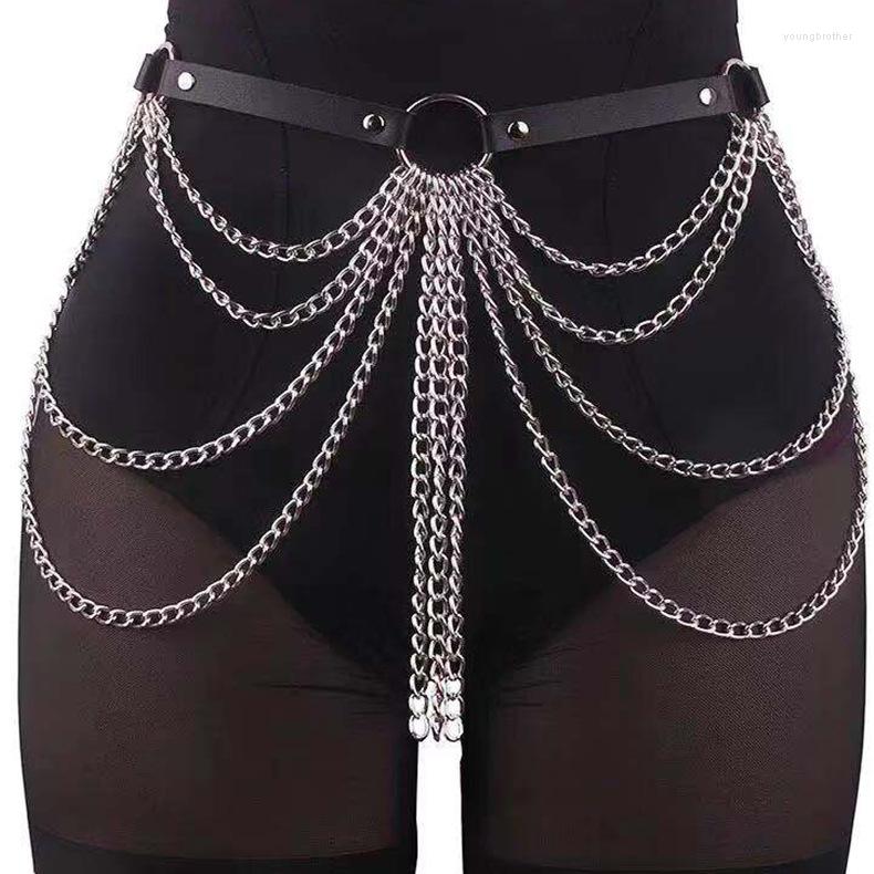 Belts Women Leather Belt With Multi-layer Waist Chain Nightclub Bar Fashion Sexy Metal Body Harness Jewelry Punk Pants Goth Accessory, Black
Belts Women Leather Belt With Multi-layer Waist Chain Nightclub Bar Fashion Sexy Metal Body Harness Jewelry Punk Pants Goth Accessory, Black