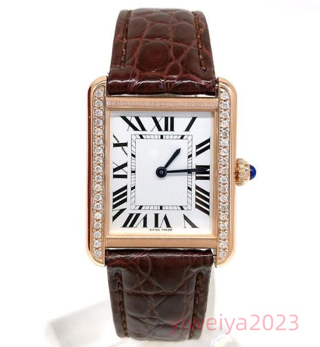 

U1 Top AAA Fashion ladies/business men's watches Tank diamond imported quartz watch diameter 24mm-27mm-31mm a variety Real Leather gifts Ultra Thin montre de luxe