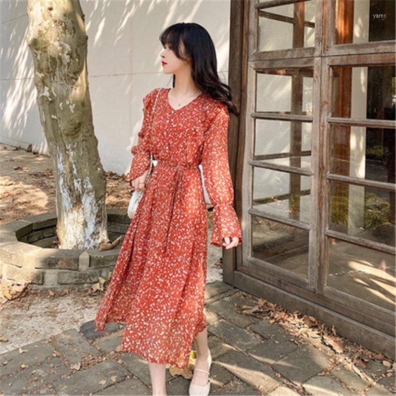 Casual Dresses Large Size Female Chiffon Long Dress Bohemian Autumn Elegant Women Maxi V-neck Sleeve Ladies Floral, Orange
Casual Dresses Large Size Female Chiffon Long Dress Bohemian Autumn Elegant Women Maxi V-neck Sleeve Ladies Floral, Orange