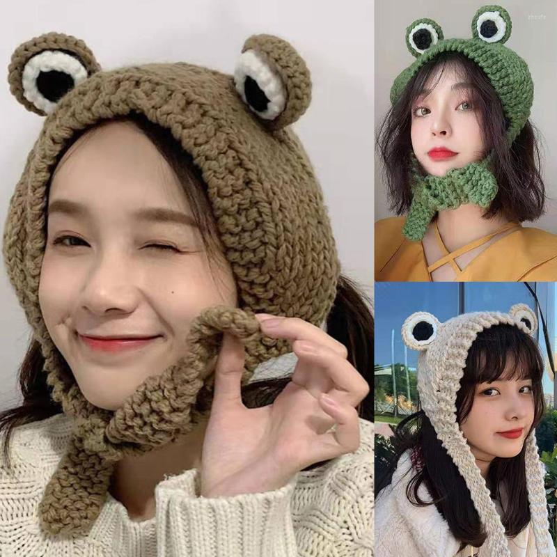 Berets Cute Frog Eye Weave Knit Skullies Beanie Hat Solid Color Winter Warm Earflap Cap Pography Props, Green
Berets Cute Frog Eye Weave Knit Skullies Beanie Hat Solid Color Winter Warm Earflap Cap Pography Props, Green