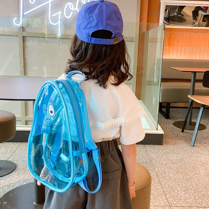 Backpacks INS Cute Cartoon Jelly Bag Baby PVC Transparent Kindergarten Schoolbag Beach Swimming Kids Children Girls Boys 221203