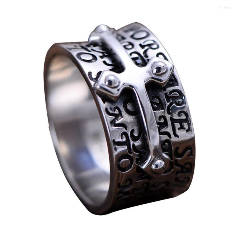 Cluster Rings Jade Angel Men Retro Sterling 925 Silver Engraved Words Cross Band Style Ring Christmas Gifts Father's Day Birthday Gift
Cluster Rings Jade Angel Men Retro Sterling 925 Silver Engraved Words Cross Band Style Ring Christmas Gifts Father's Day Birthday Gift