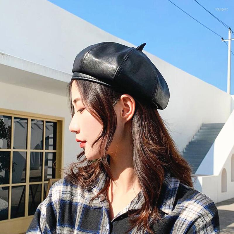 Berets Est Winter Girl Female Soft Faux Leather Beret Hat Lady Black Round Pumpkin Women Casual Artist Caps, 002
Berets Est Winter Girl Female Soft Faux Leather Beret Hat Lady Black Round Pumpkin Women Casual Artist Caps, 002