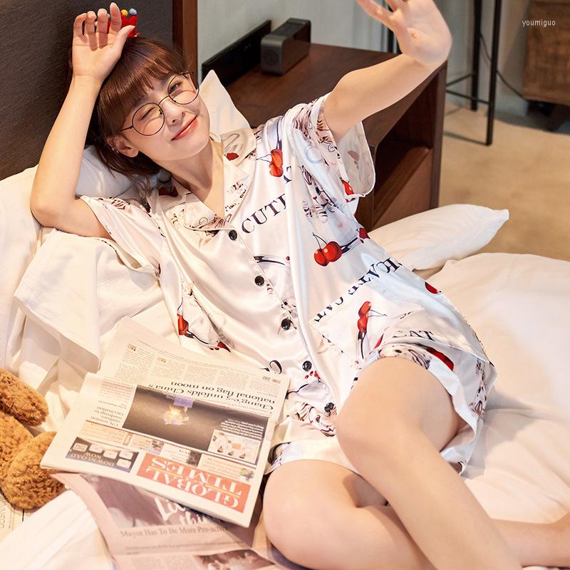 Women's Sleepwear Ice Silk Pajamas Women's Summer Thin Lovely Like Sweet Home Wear Suit Pajama Set Women, 69715
Women's Sleepwear Ice Silk Pajamas Women's Summer Thin Lovely Like Sweet Home Wear Suit Pajama Set Women, 69715