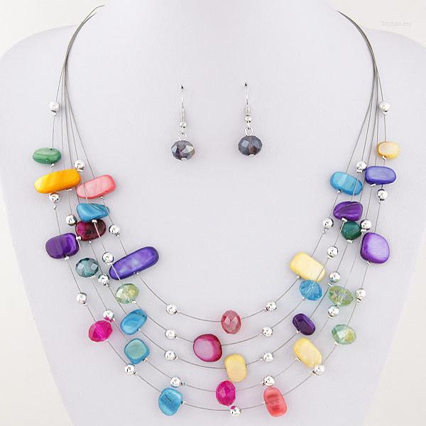 Necklace Earrings Set 2022 Bohemia Fashion Multilayer Chain Opal Stone Necklaces Earring For Women Summer Statement Charm Dangle, Picture shown
Necklace Earrings Set 2022 Bohemia Fashion Multilayer Chain Opal Stone Necklaces Earring For Women Summer Statement Charm Dangle, Picture shown