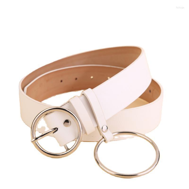 Belts Woman Durable Belt Fashion Large Ring Artificial PU Leather Wide Pin Round Buckle Waist, White
Belts Woman Durable Belt Fashion Large Ring Artificial PU Leather Wide Pin Round Buckle Waist, White