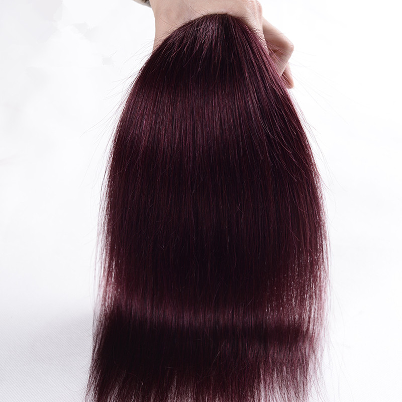 2024 New arrival Big Promotion 4 bundles lot colorful burgundy straight malaysian hair extensions 99j red wine straight human hair weave good deals fr