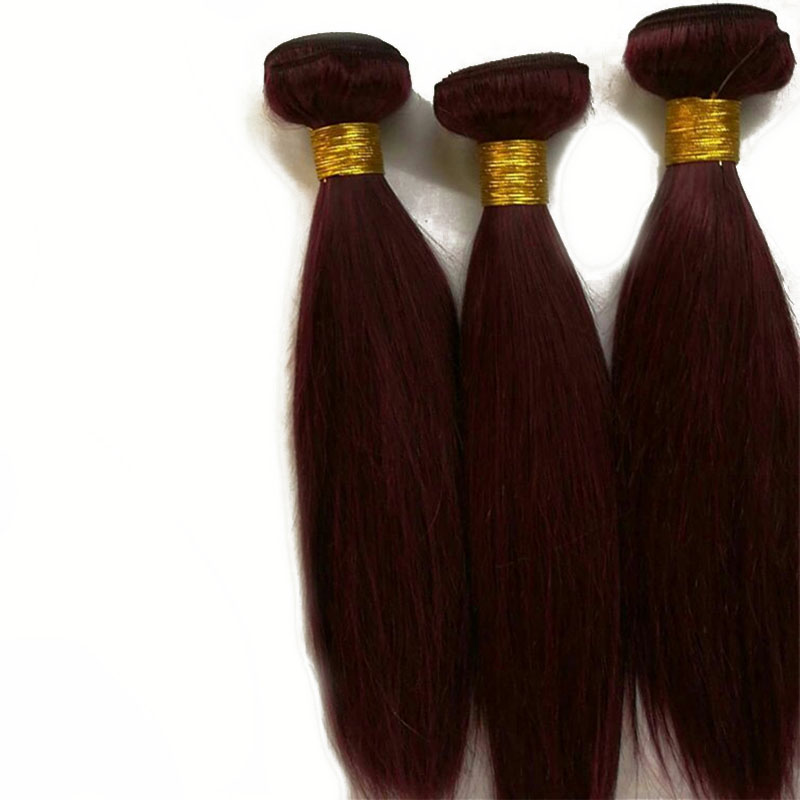 2024 New arrival Big Promotion 4 bundles lot colorful burgundy straight malaysian hair extensions 99j red wine straight human hair weave good deals fr