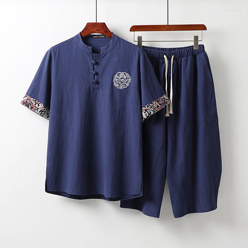 Ethnic Clothing 2022 Linen Short Sleeve Suit T-shirt Chinese Style Men's Wear Cotton And Retro Stand Collar Two-piece Set G98
Ethnic Clothing 2022 Linen Short Sleeve Suit T-shirt Chinese Style Men's Wear Cotton And Retro Stand Collar Two-piece Set G98