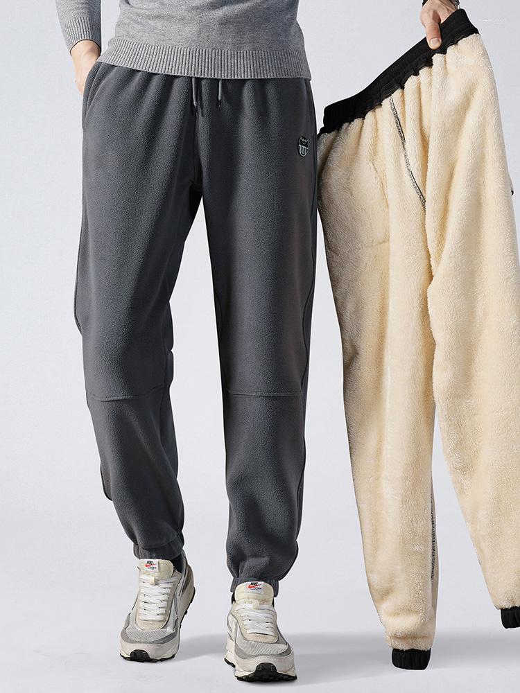 

Men's Pants 2023 Winter Men's Sweatpants Black Grey Zip Pockets Thick Warm Polar Fleece Jogger Plus Size Casual Thermal Trousers, Black b