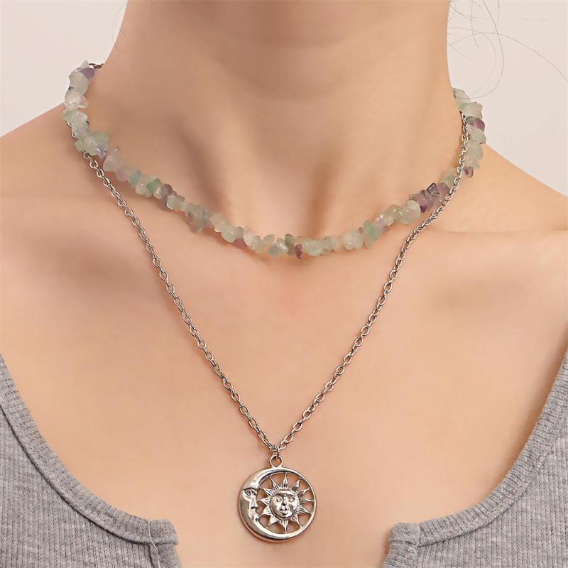 Chains Double Layer Simple Natural Green Dongling Gravel Pendant Necklace Female Minority Design Women's Gift Jewelry
Chains Double Layer Simple Natural Green Dongling Gravel Pendant Necklace Female Minority Design Women's Gift Jewelry