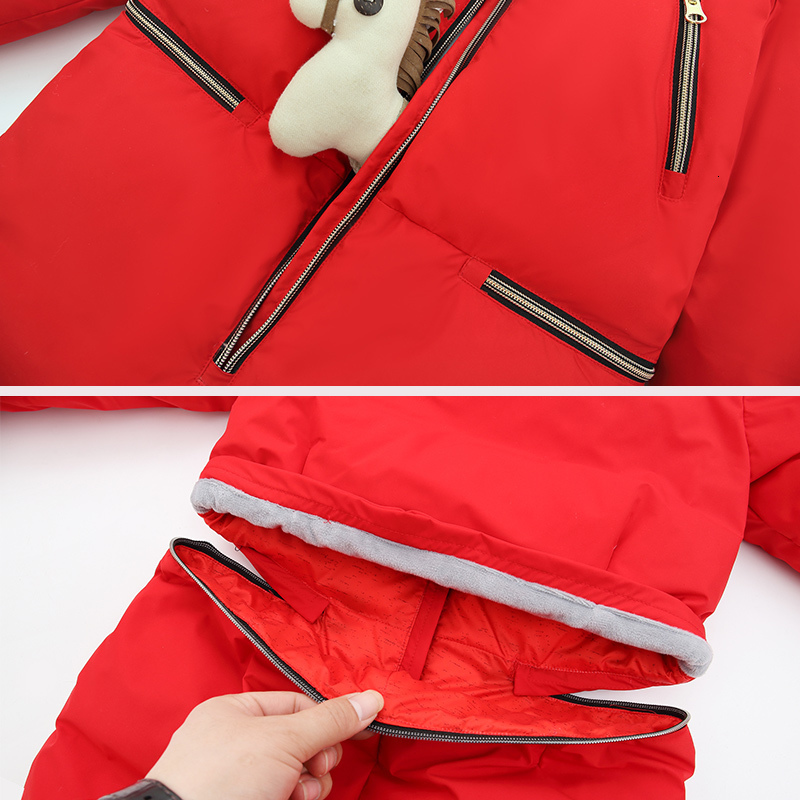 Down Coat Large size children's jumpsuit down jacket Winter boys ski suit Girls thick warm winter outwear kids siamese Jacket 221203