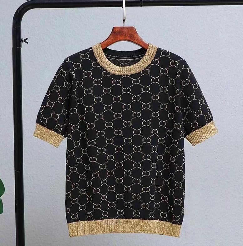 Spring 2023 new fashion designer Womens Knits women's sweater Short sleeve round neck high end top G letter print, Red
Spring 2023 new fashion designer Womens Knits women's sweater Short sleeve round neck high end top G letter print, Red