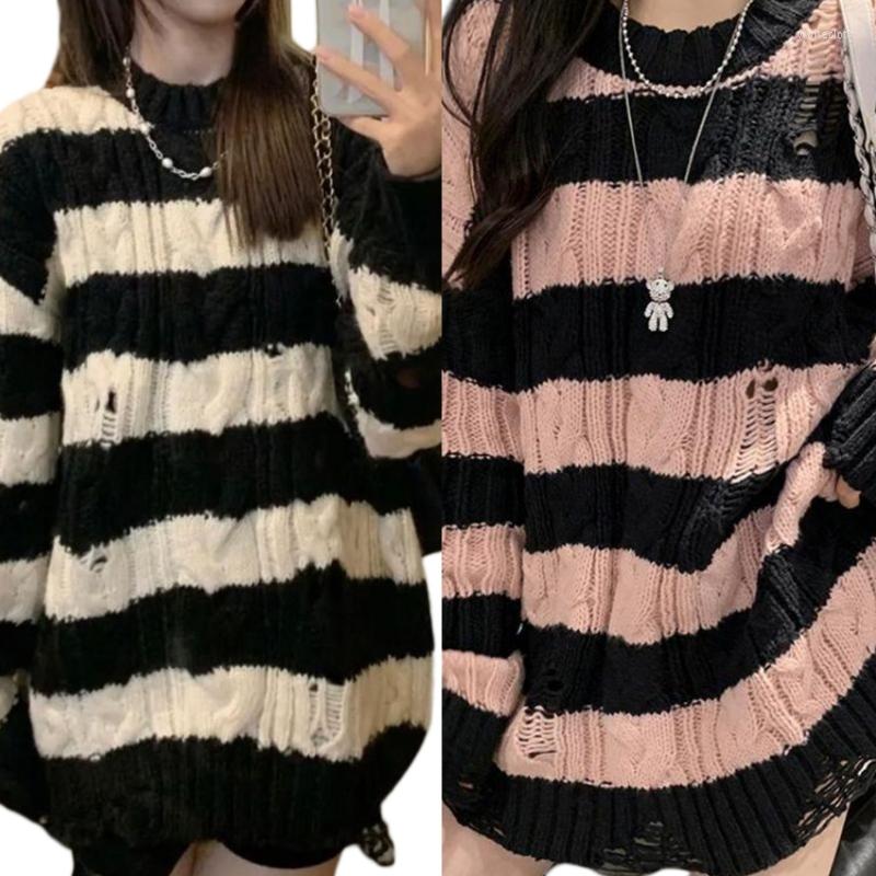 Women's Sweaters Women Gothic Loose Pullover Jumper Top Chunky Cable Knitted Striped Long Sleeve Sexy Irregular Ripped Hole Sweater Dress, Black powder
Women's Sweaters Women Gothic Loose Pullover Jumper Top Chunky Cable Knitted Striped Long Sleeve Sexy Irregular Ripped Hole Sweater Dress, Black powder