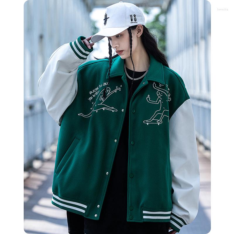 Men's Jackets Unisex Embroidery Autumn Baseball Cloth Splice Contrast Casual Motorcycle Jacket Men'S Clothes Harajuku High Street Coat, Green
Men's Jackets Unisex Embroidery Autumn Baseball Cloth Splice Contrast Casual Motorcycle Jacket Men'S Clothes Harajuku High Street Coat, Green