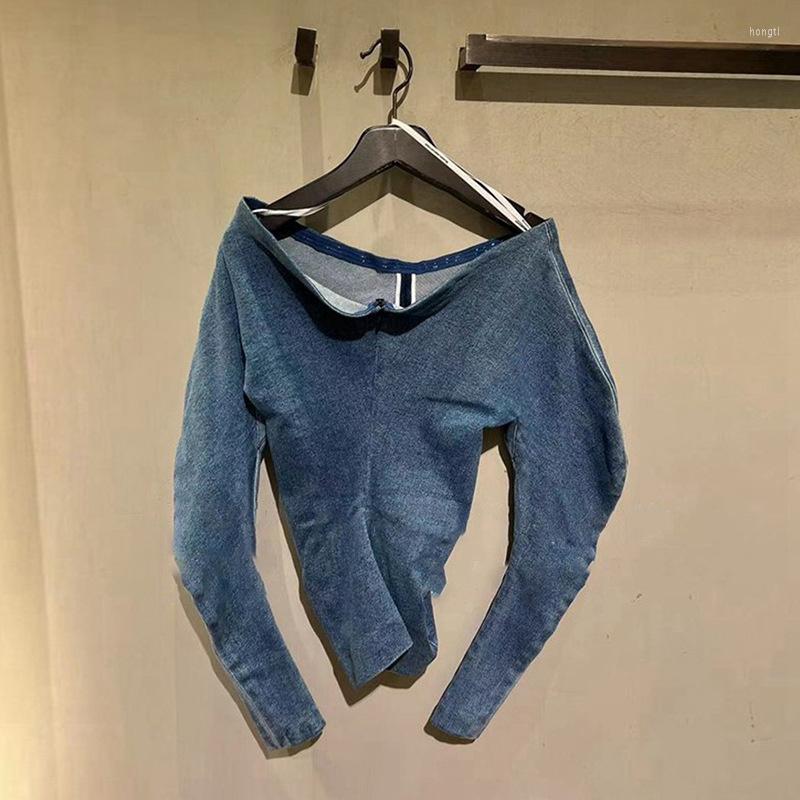 Women' Blouses 2022 Autumn Off Shoulder Worn Long Sleeve Top Senior Slim Casual Jeans T-shirt Women, Blue
Women' Blouses 2022 Autumn Off Shoulder Worn Long Sleeve Top Senior Slim Casual Jeans T-shirt Women, Blue