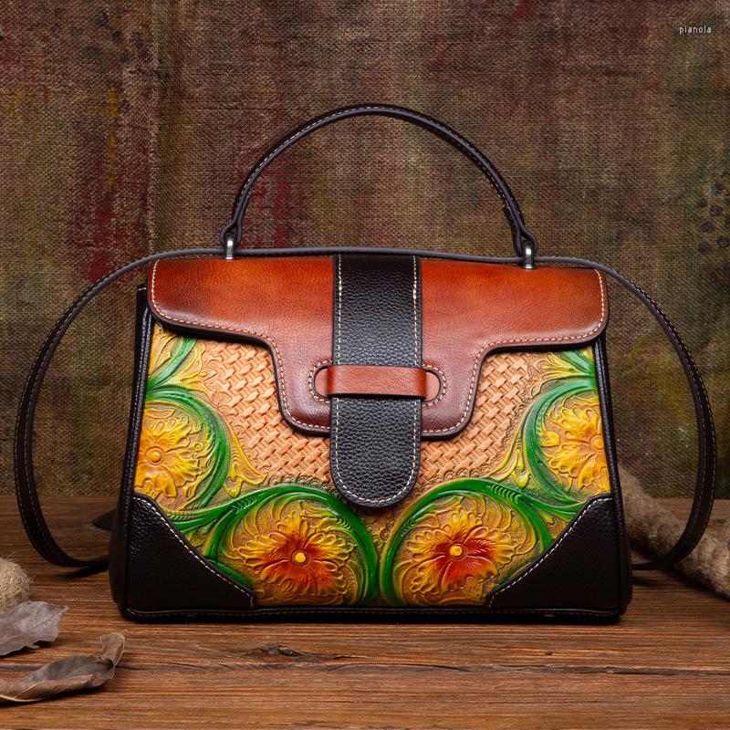 Evening Bags EUMOAN Cross Border Female Leather Handbag National Style Top Layer Cowhide Embossed Rub Color Single Shoulder C
Evening Bags EUMOAN Cross Border Female Leather Handbag National Style Top Layer Cowhide Embossed Rub Color Single Shoulder C