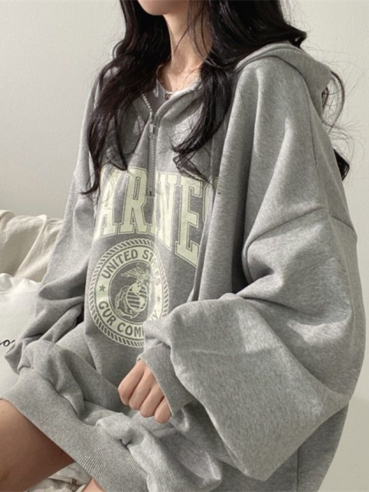 Women's Jackets Deeptown Hip Hop Zip Up Oversized Hoodie Harajuku Letter Print Sweatshirts Gray Vintage Loose Fleece Winter Tops Grunge 221201, Beige
Women's Jackets Deeptown Hip Hop Zip Up Oversized Hoodie Harajuku Letter Print Sweatshirts Gray Vintage Loose Fleece Winter Tops Grunge 221201, Beige