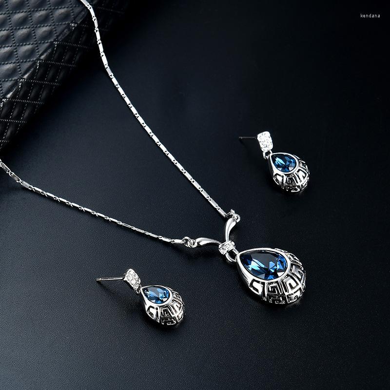 Necklace Earrings Set Blue Zircon Alloy Simple Fashion Luxury Fine 2022 Jewelry Wedding Engagement Accessories, Picture shown
Necklace Earrings Set Blue Zircon Alloy Simple Fashion Luxury Fine 2022 Jewelry Wedding Engagement Accessories, Picture shown