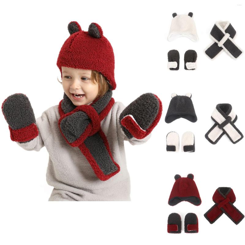 Berets Warm Hunting Hat Three Winter Monochrome Woolen Children Gloves Of Set Scarf Piece Yarn Hats, White
Berets Warm Hunting Hat Three Winter Monochrome Woolen Children Gloves Of Set Scarf Piece Yarn Hats, White
