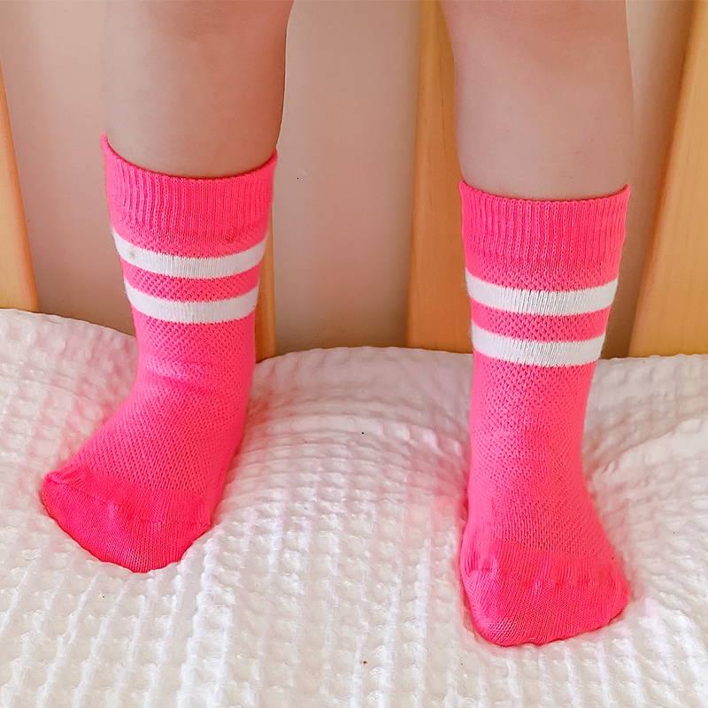 Leggings Tights 4 Pairs Lot Kids Knee High Socks Children Toddler Girls Boy Summer Cotton Mesh Cute For School Long Sock Kawaii Baby Accessories 22120