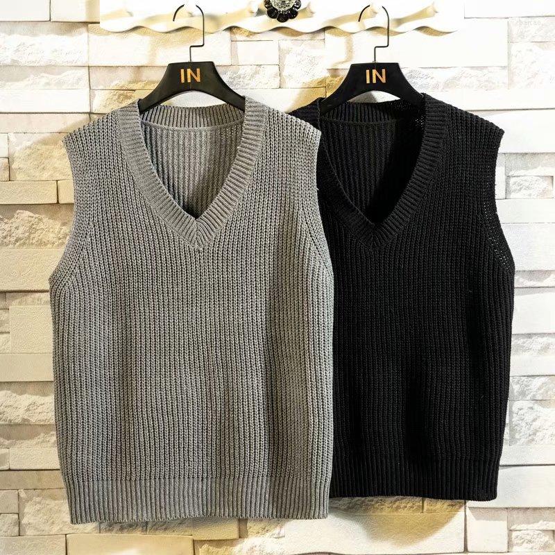 Men's Vests Men Sweater Simple Solid V-neck Casual Loose All-match Daily Male Jumpers Sleeveless Knitting Fashion Retro Minimalism Ins
Men's Vests Men Sweater Simple Solid V-neck Casual Loose All-match Daily Male Jumpers Sleeveless Knitting Fashion Retro Minimalism Ins