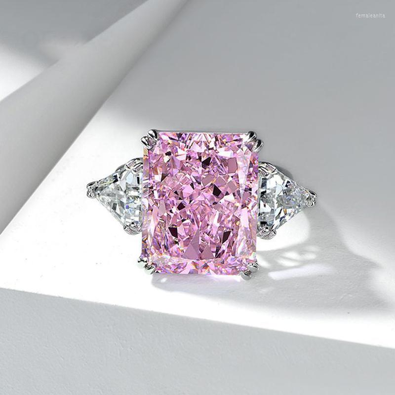 Cluster Rings 925 Sterling Silver Yellow Pink 13 16mm Cut High Carbon Diamond Ring Women's Shiny Premium Jewelry
Cluster Rings 925 Sterling Silver Yellow Pink 13 16mm Cut High Carbon Diamond Ring Women's Shiny Premium Jewelry