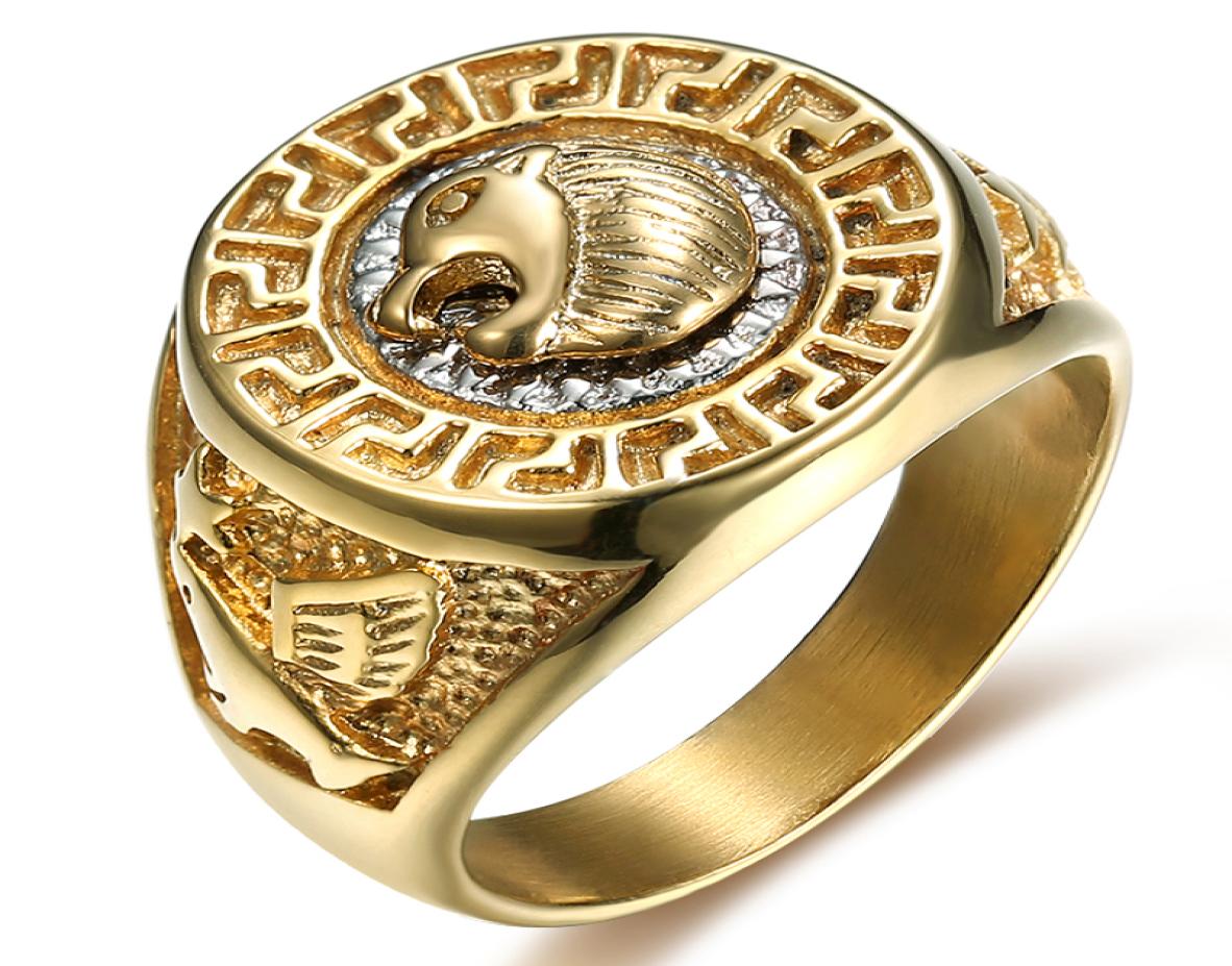 Gold Color 316L Stainless Steel Lion Head Peace Sign Punk Rock Ring for Men Rings Fashion Party Jewelry Size 7154326347
Gold Color 316L Stainless Steel Lion Head Peace Sign Punk Rock Ring for Men Rings Fashion Party Jewelry Size 7154326347