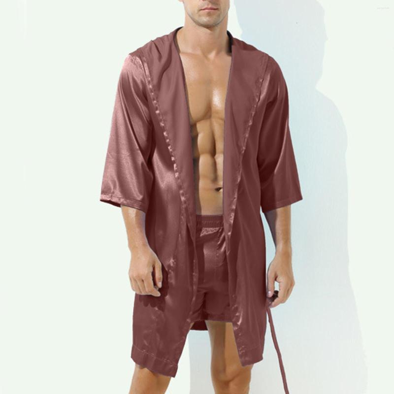 Men's Sleepwear 26x Pajama Pants Men Male Casual Solid Hooded Leisure Wear Drawstring Three Quarter Sleeve Bathrobe Pajamas, Black
Men's Sleepwear 26x Pajama Pants Men Male Casual Solid Hooded Leisure Wear Drawstring Three Quarter Sleeve Bathrobe Pajamas, Black