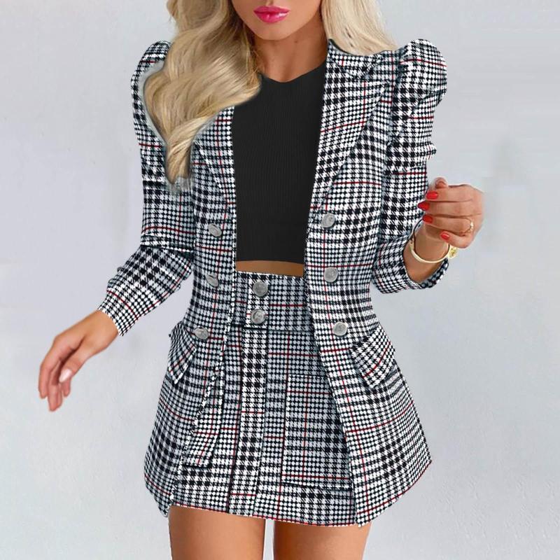 Two Piece Dress Womens Long Sleeve Breasted Blazer Skirt Suit Solid Color Three Women Dresses With Shorts Attached One Swimsuit, Yellow-2
Two Piece Dress Womens Long Sleeve Breasted Blazer Skirt Suit Solid Color Three Women Dresses With Shorts Attached One Swimsuit, Yellow-2