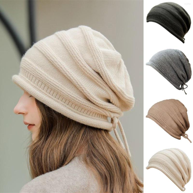 Berets Unisex Winter Fashion Windproof Warm Drawcord Solid Color Crimp Knitted Cap Pile Cold Hat, Black
Berets Unisex Winter Fashion Windproof Warm Drawcord Solid Color Crimp Knitted Cap Pile Cold Hat, Black