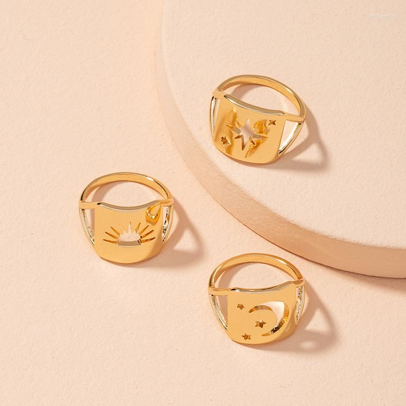 Wedding Rings 3 Pcs/set Sun And Moon Shape Hollow Out Couple Set Alloy Gold Color Jewerly Birthday Gift
Wedding Rings 3 Pcs/set Sun And Moon Shape Hollow Out Couple Set Alloy Gold Color Jewerly Birthday Gift
