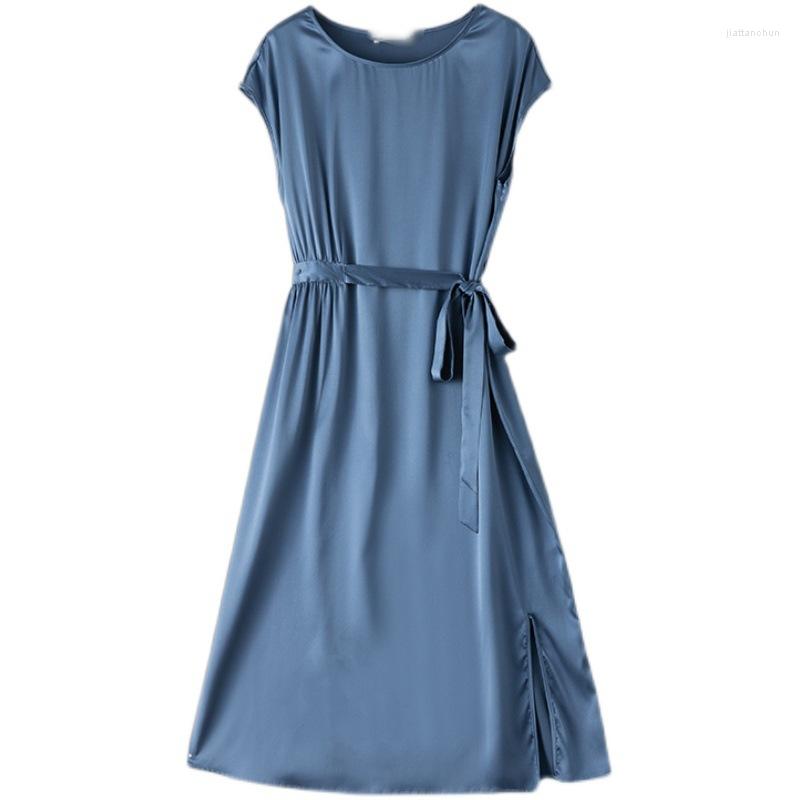 Casual Dresses Elegant Pure Silk Dress For Women O-Neck Sleeveless Waist Shirring Lace Up Solid Bodycon Mulberry Crepe Satin, Picture shown
Casual Dresses Elegant Pure Silk Dress For Women O-Neck Sleeveless Waist Shirring Lace Up Solid Bodycon Mulberry Crepe Satin, Picture shown