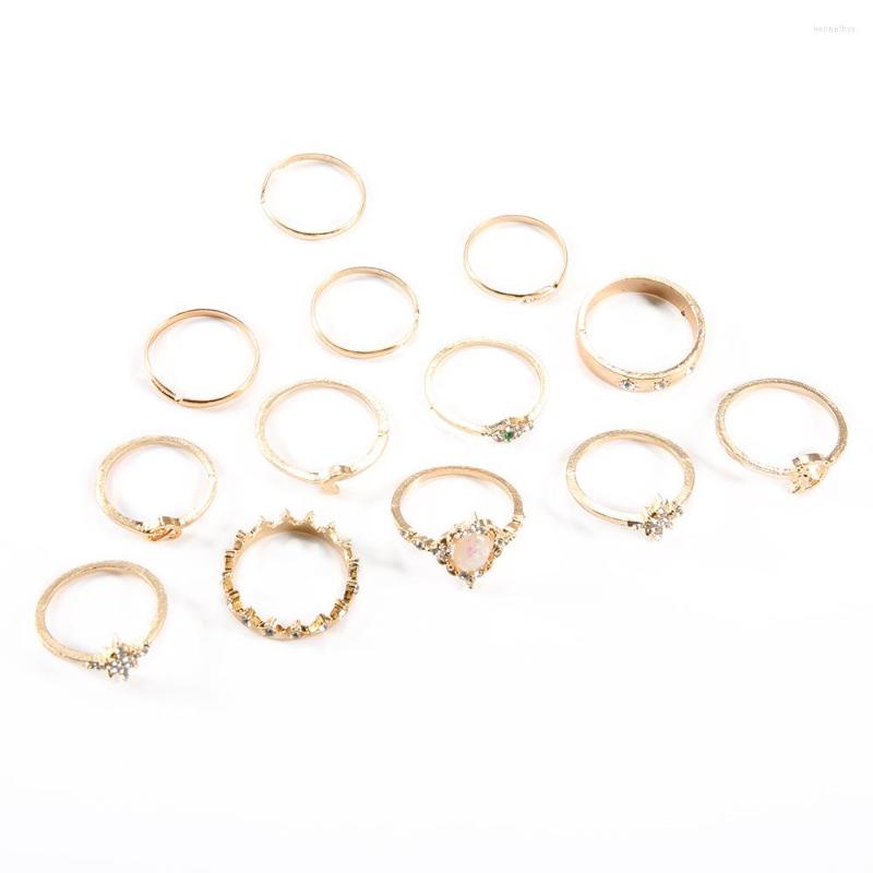 Wedding Rings Gold Color Crown Ring Sets Women Midi Finger Knuckle Rhinestone Crystal Hollow Charm Moon Star Knot Heart Jewelry 13 Pcs
Wedding Rings Gold Color Crown Ring Sets Women Midi Finger Knuckle Rhinestone Crystal Hollow Charm Moon Star Knot Heart Jewelry 13 Pcs